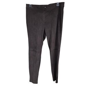 HUE Women's Leggings Sz Large‎ Brown Micro Suede Espresso